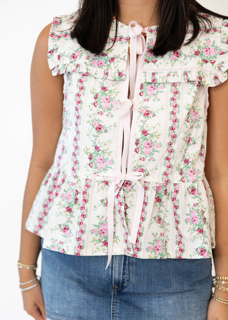 Pastel Pink Front Tie Vest