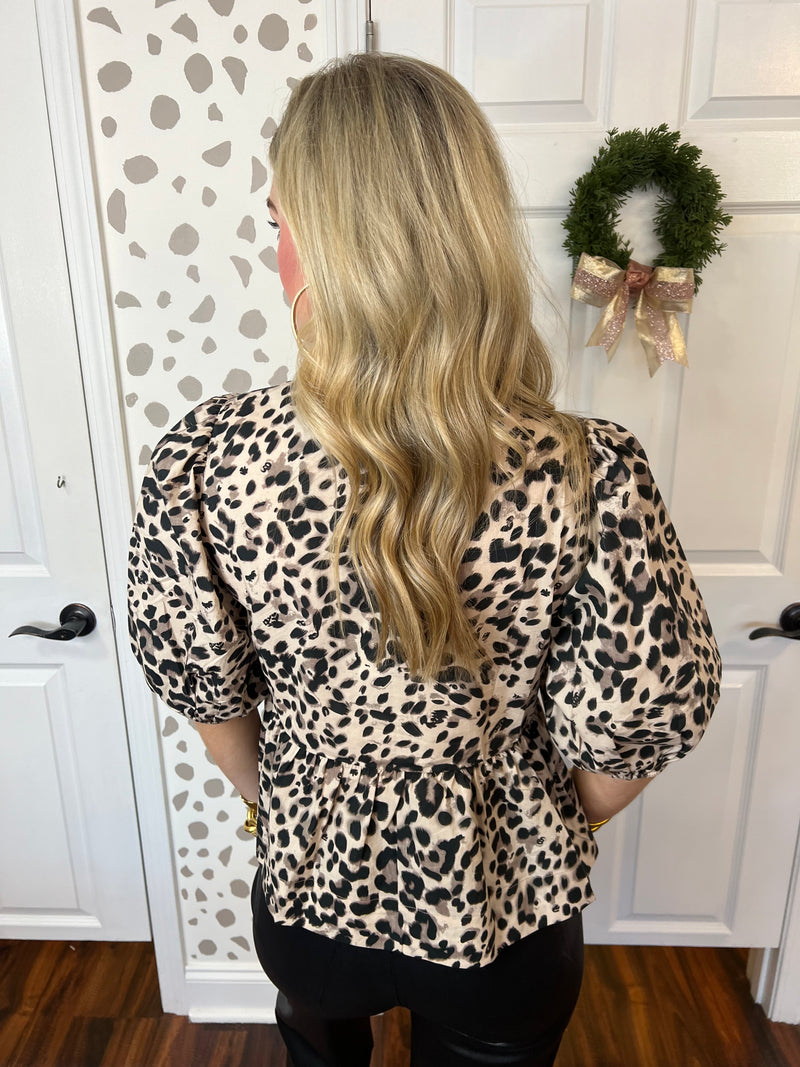 Leopard Bow Tie Top