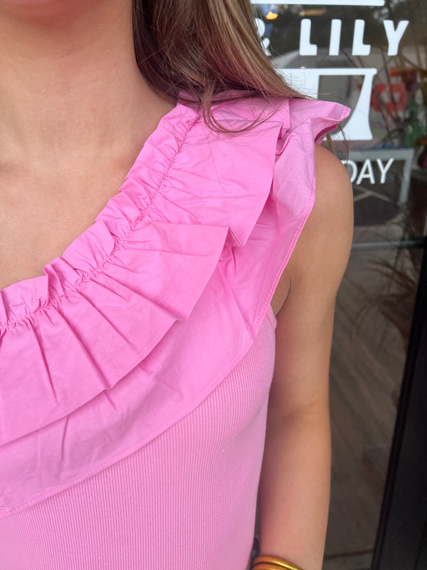 Pink Ruffle Bodysuit