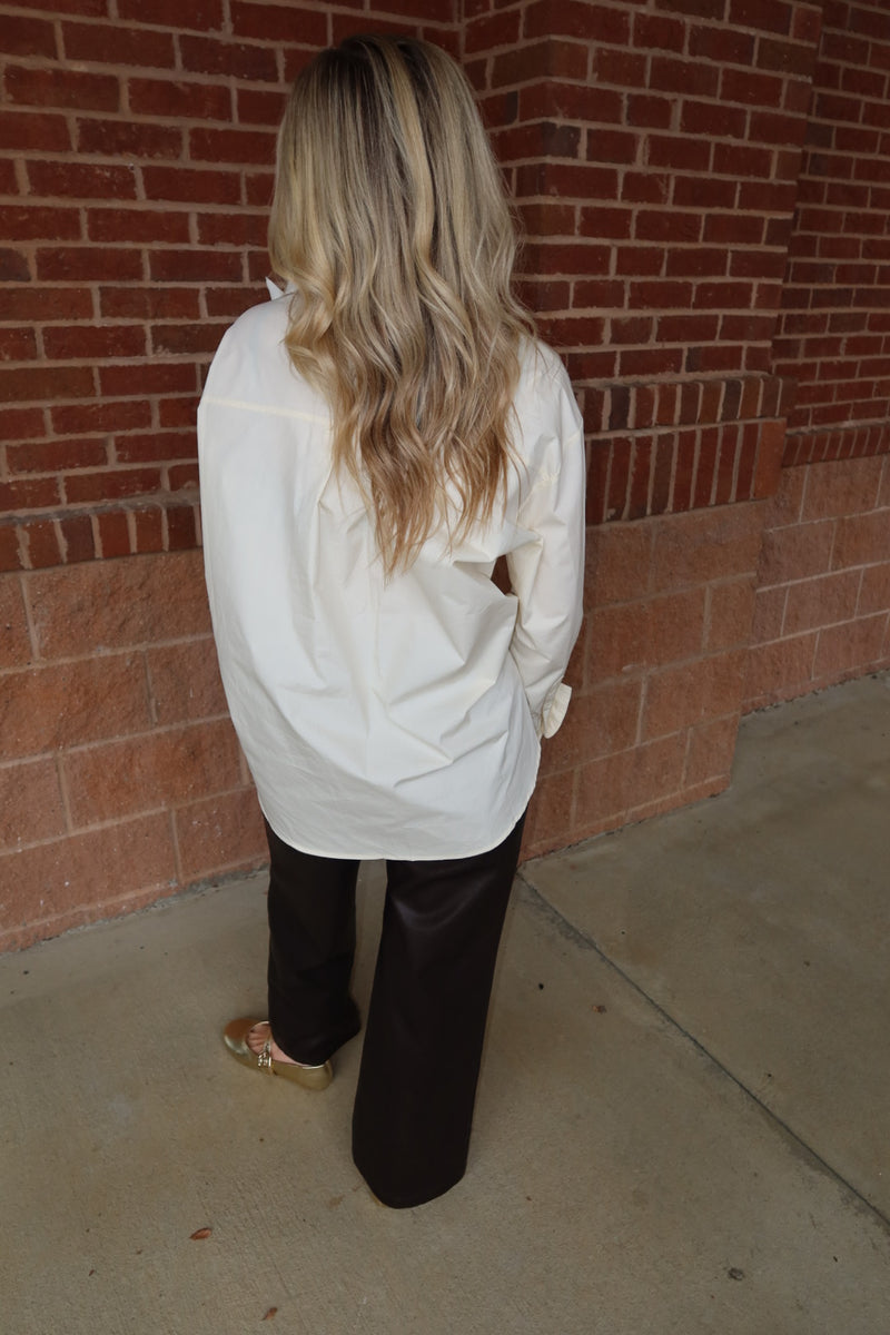 3D Flower Detail Button Down Top