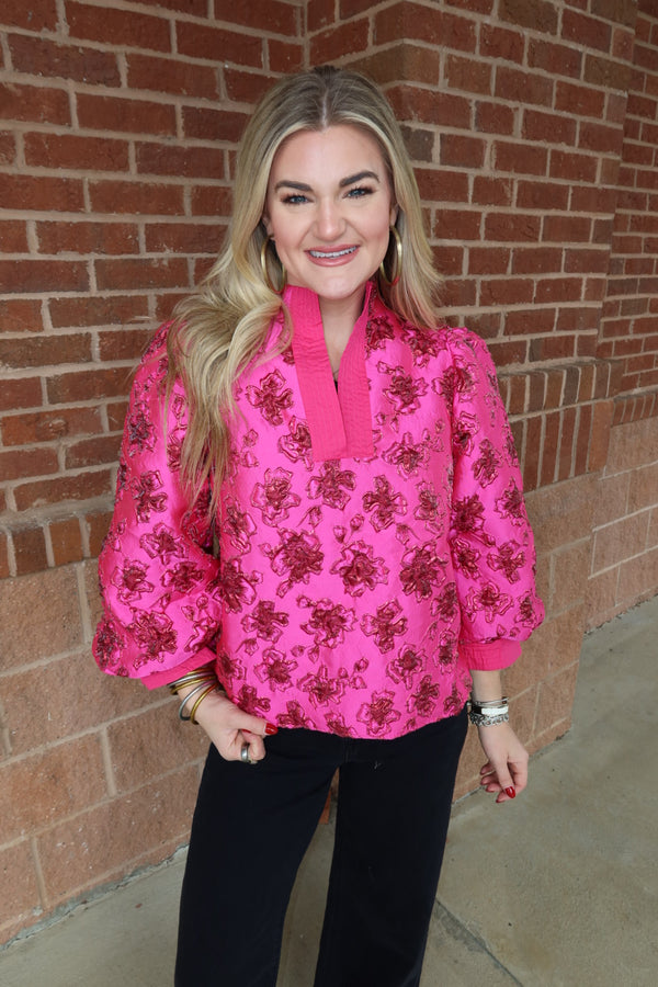 Magenta Shimmer Blouse