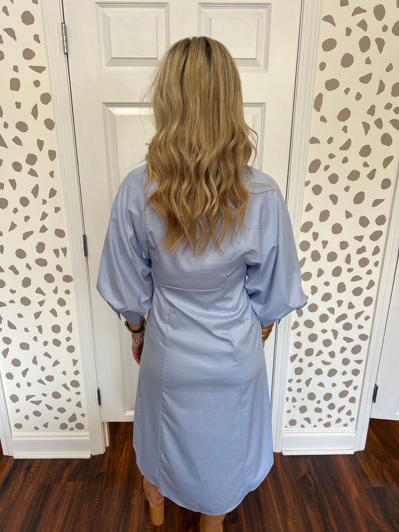 Chambray Bow Midi Dress