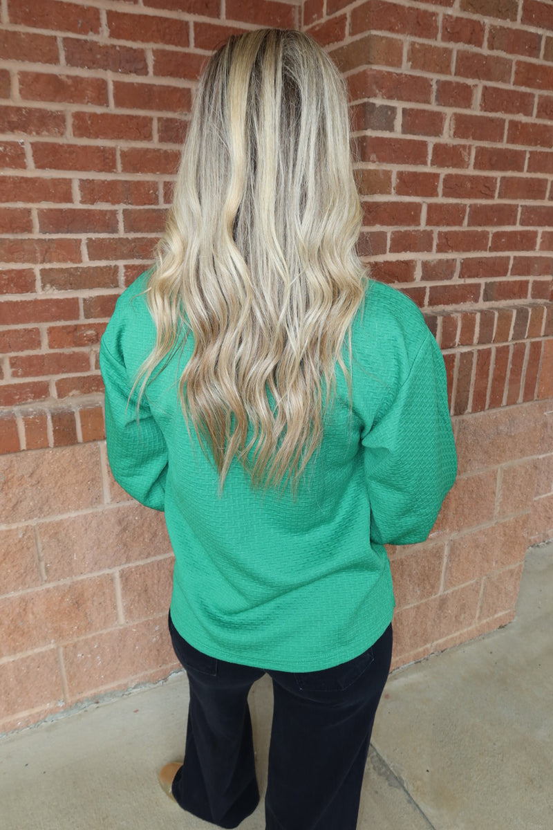 Kelly Green Textured Top