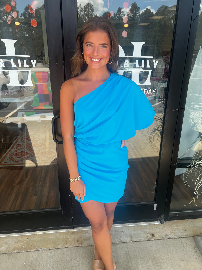 Summer Blue Wrap Dress