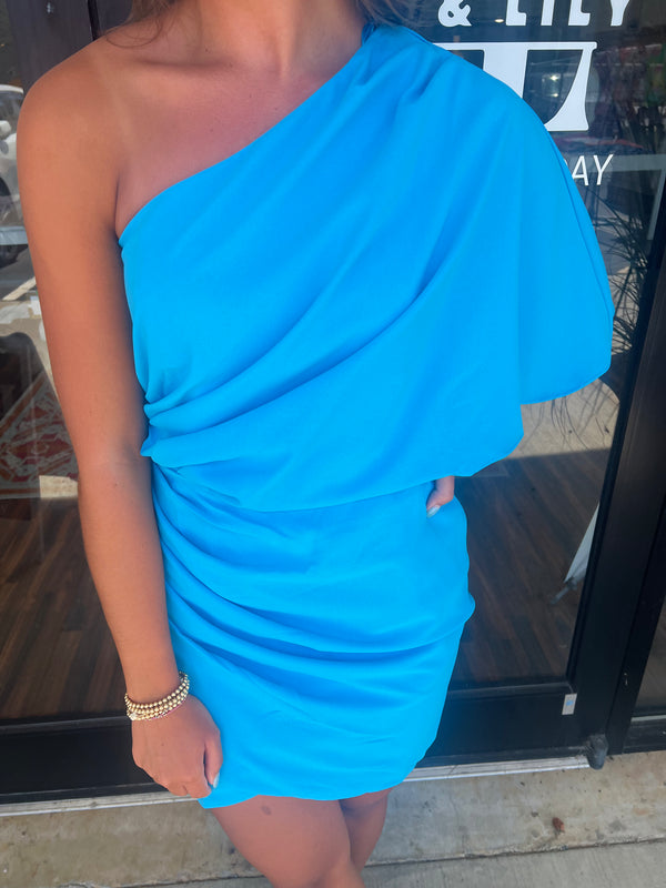 Summer Blue Wrap Dress