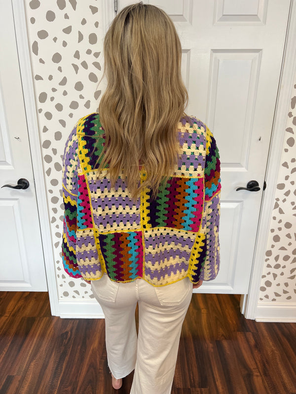 Crochet Color Knit Jacket