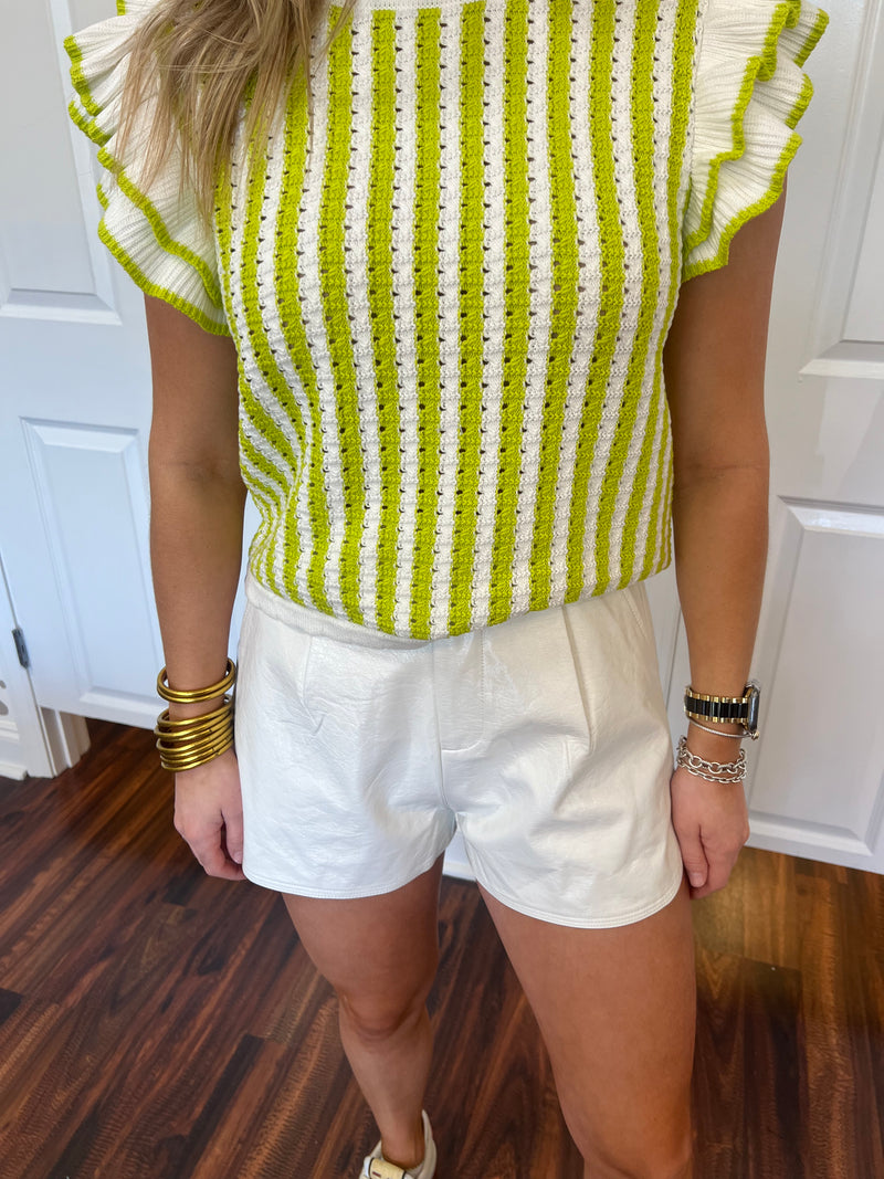 Lime Stripe Knit Top