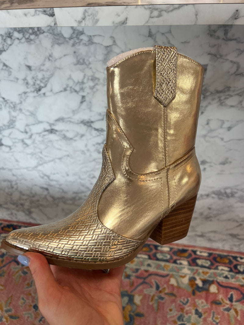 BAMBI Gold Western Booties