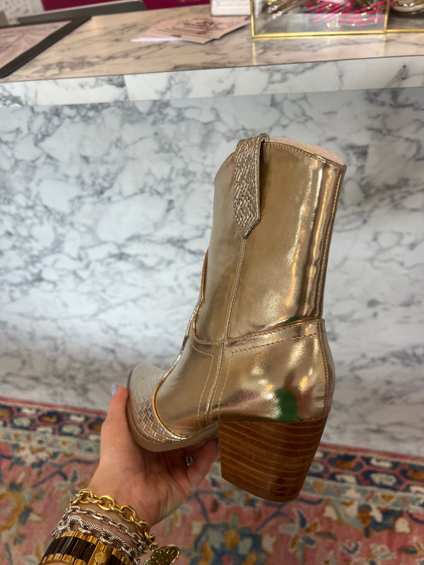 BAMBI Gold Western Booties