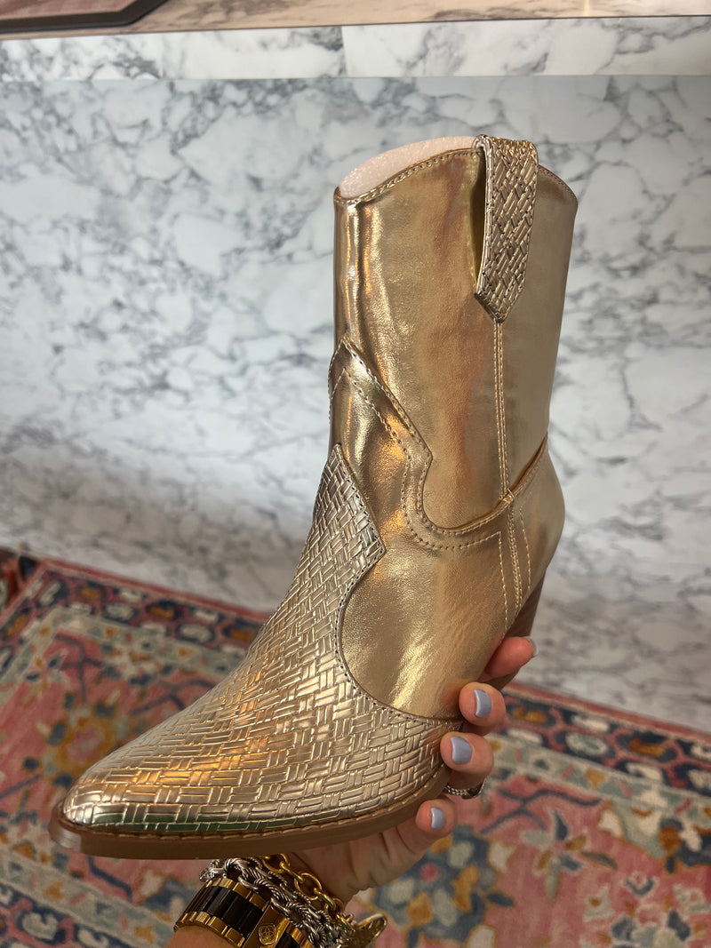 BAMBI Gold Western Booties