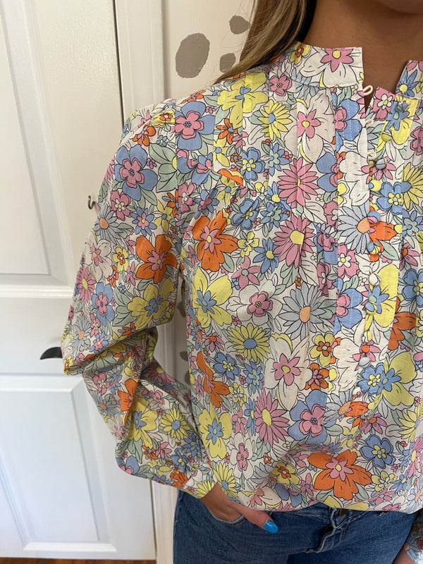 Pastel Floral Print Blouse