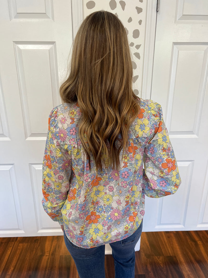 Pastel Floral Print Blouse