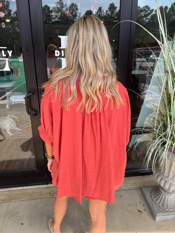 Oversized Rust Top