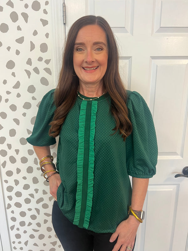 Emerald Ruffle Blouse