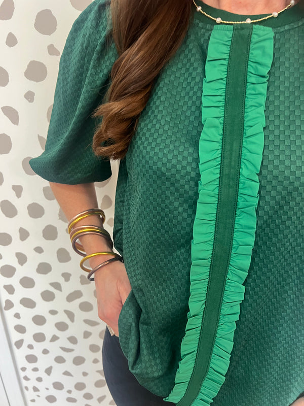 Emerald Ruffle Blouse