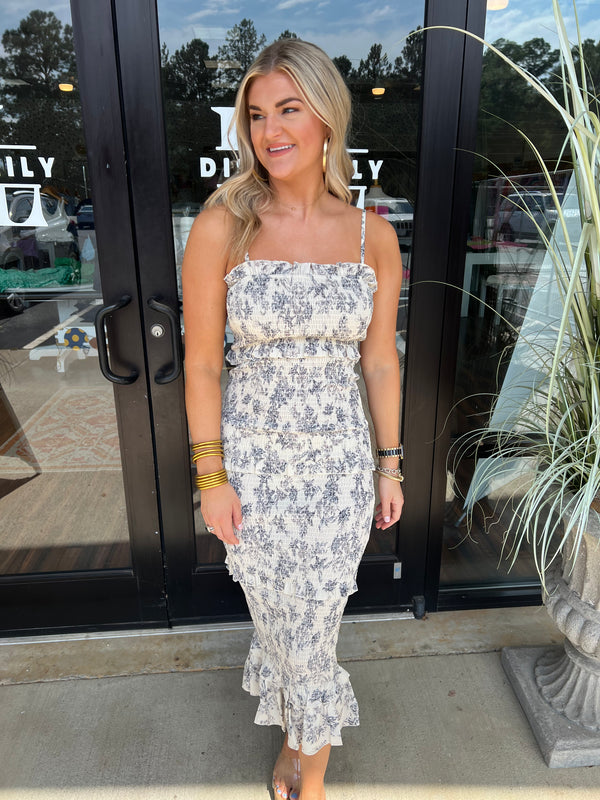 Smocked Midi Dress