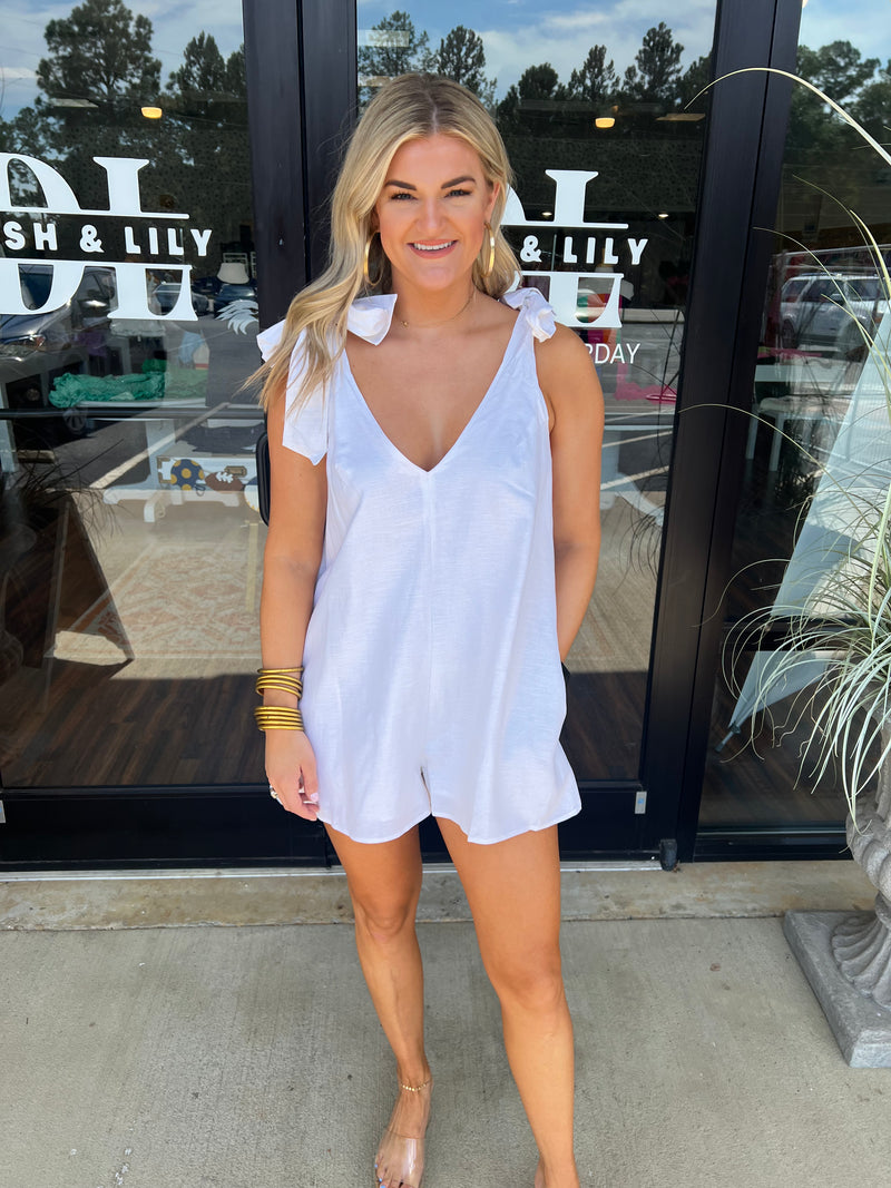 White Relaxed Fit Romper