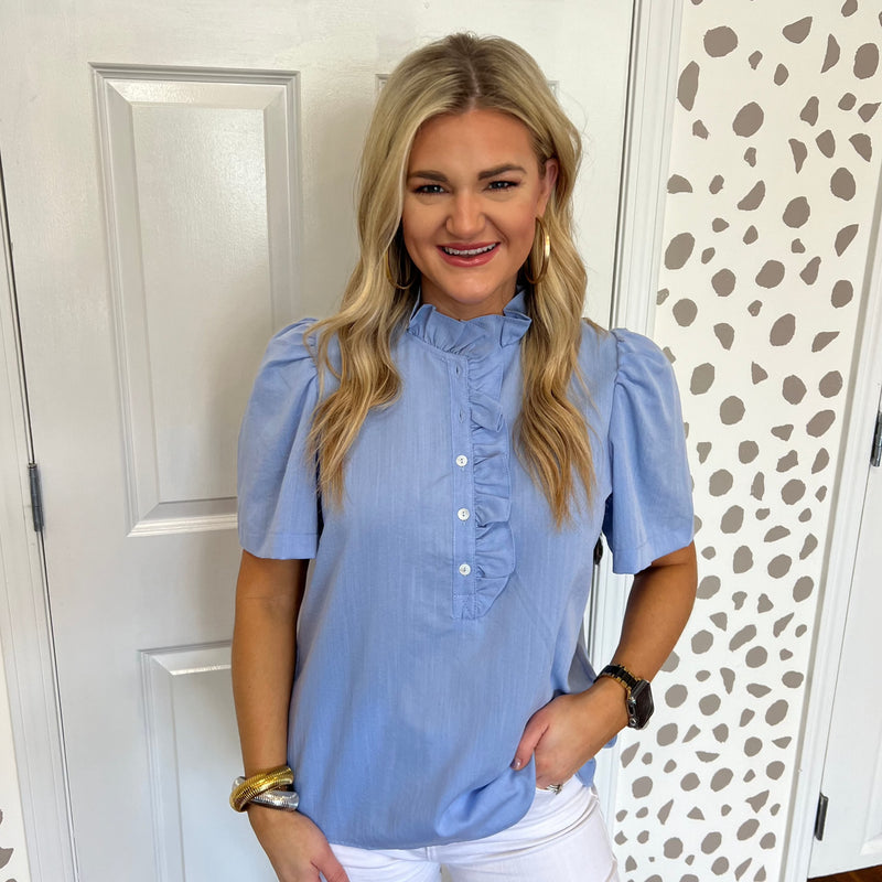 Chambray Button Top