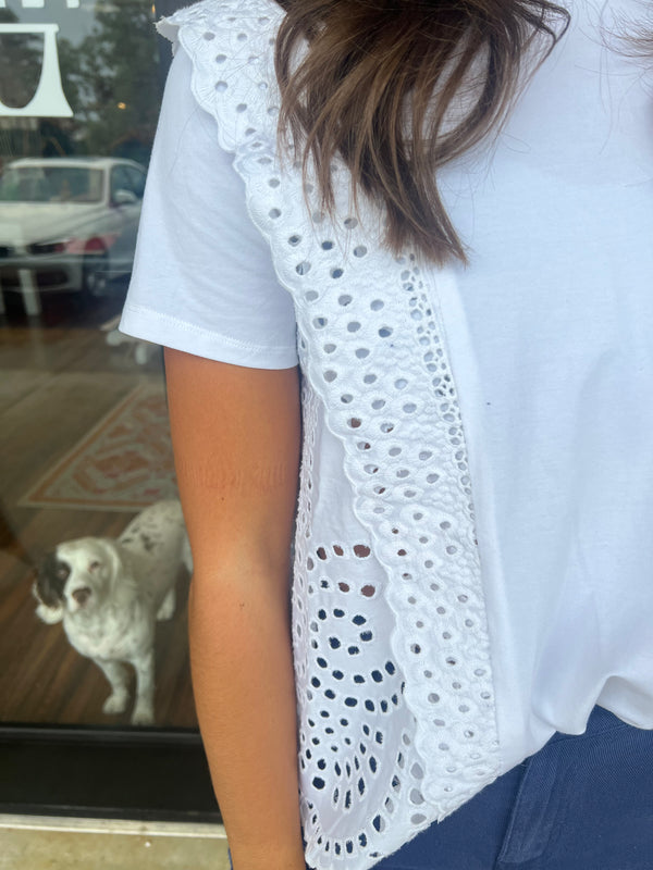 White Eyelet Top