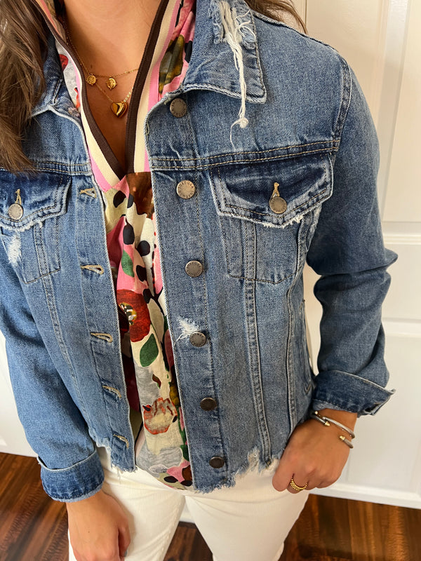 Vintage Distressed Denim Jacket