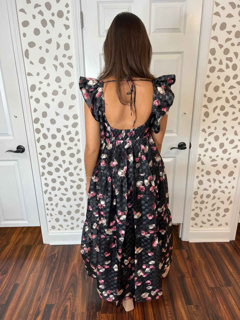 LILLY SWEETHEART NECKLINE MAXI DRESS - TWILIGHT