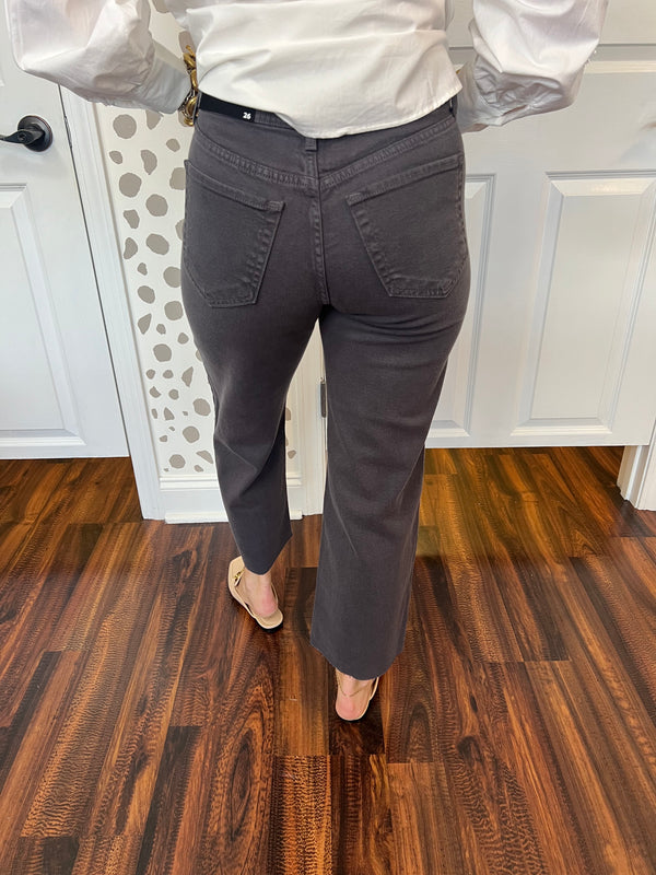 Utility Wide Leg Pants: Charcoal