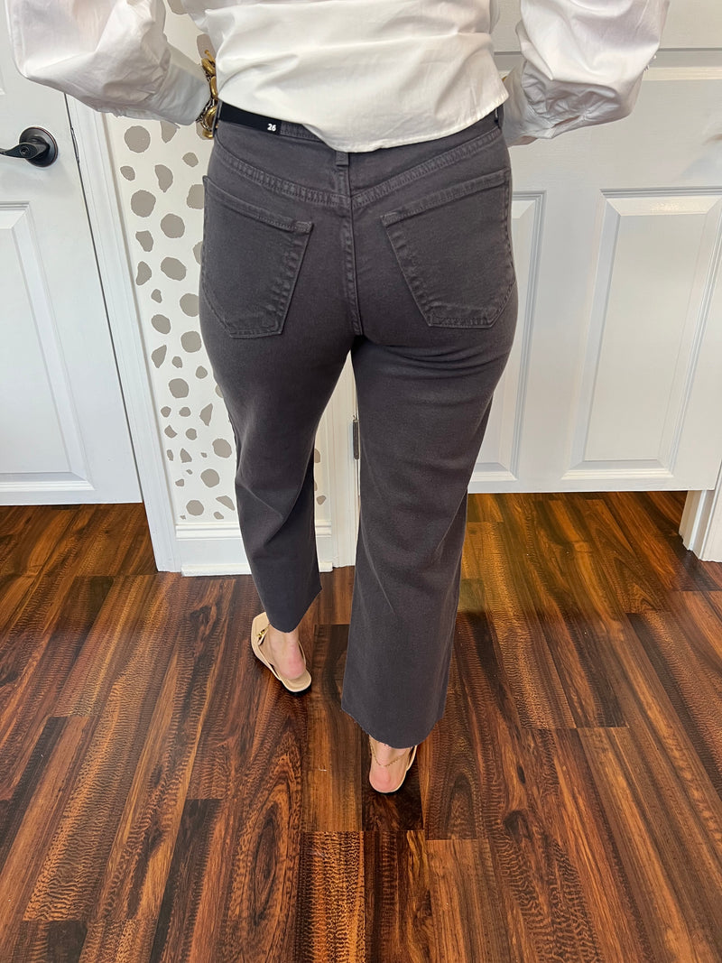 Utility Wide Leg Pants: Charcoal