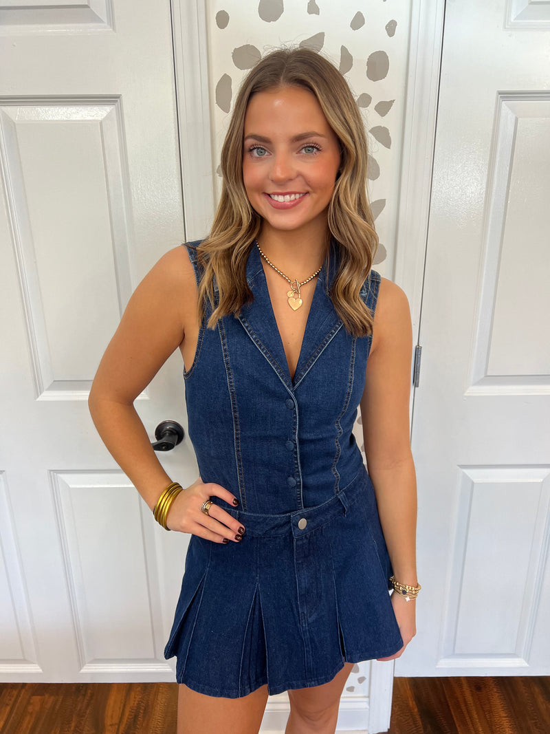 Sleeveless Denim Bodysuit