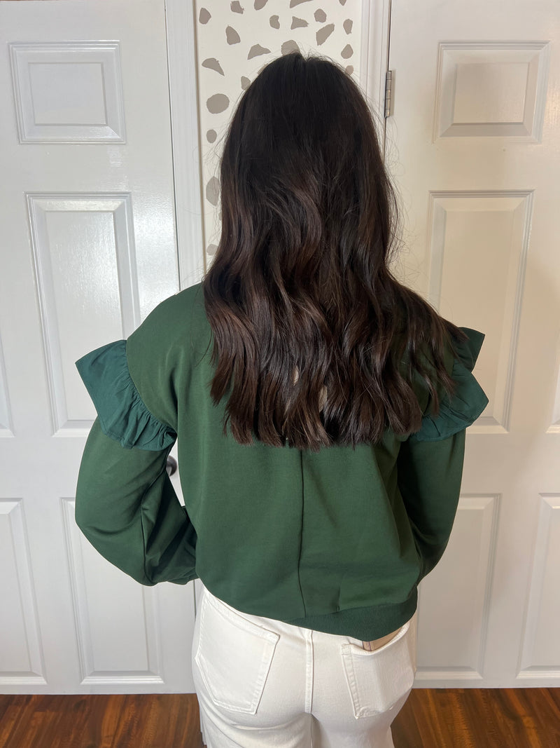 Hunter Green Bow Sweatshirt