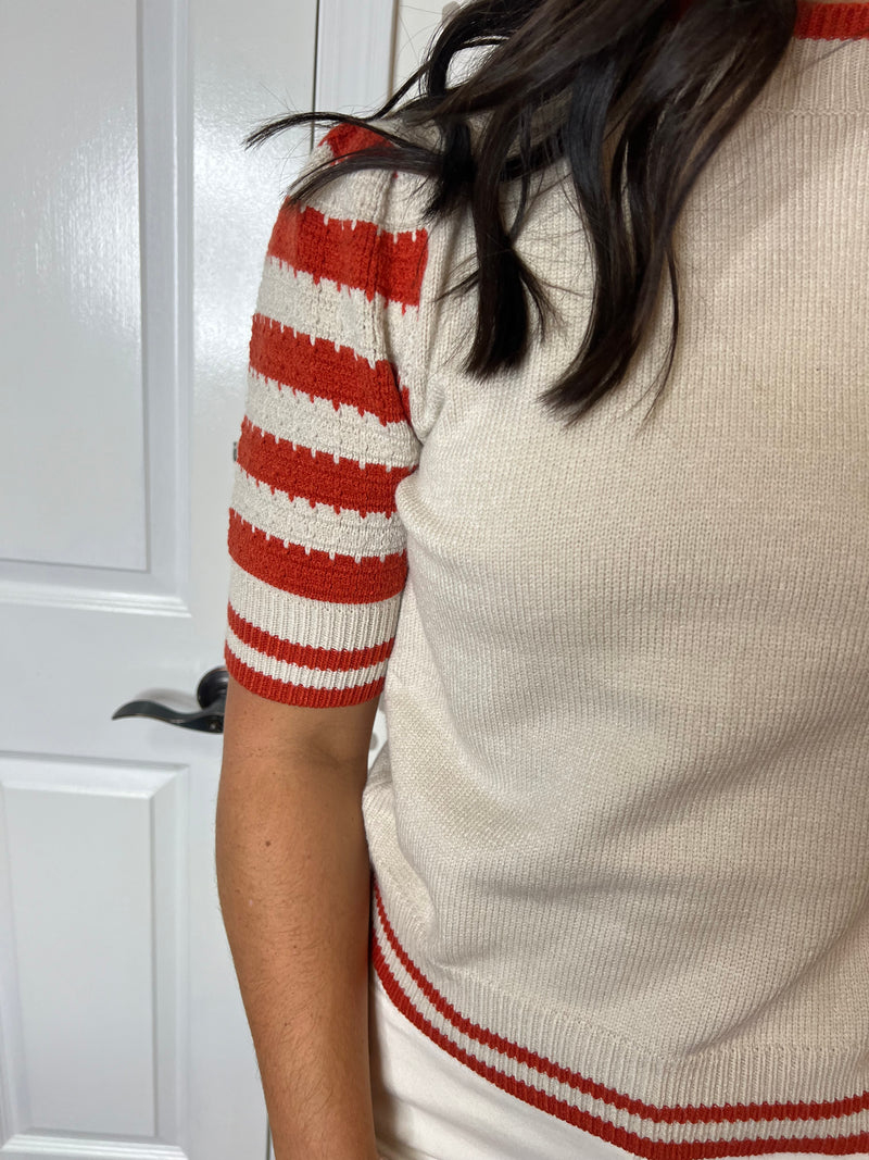 Rust Stripe Sweater Top