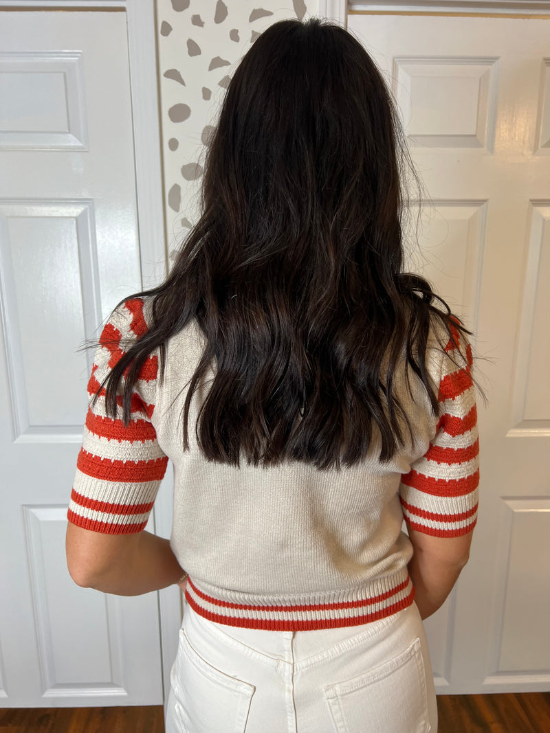 Rust Stripe Sweater Top