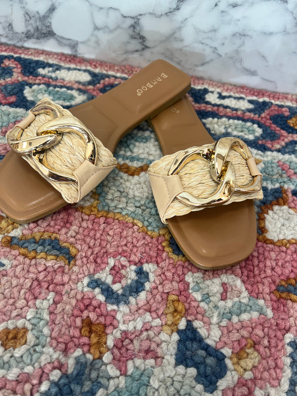 Gold Knot Slide Sandal