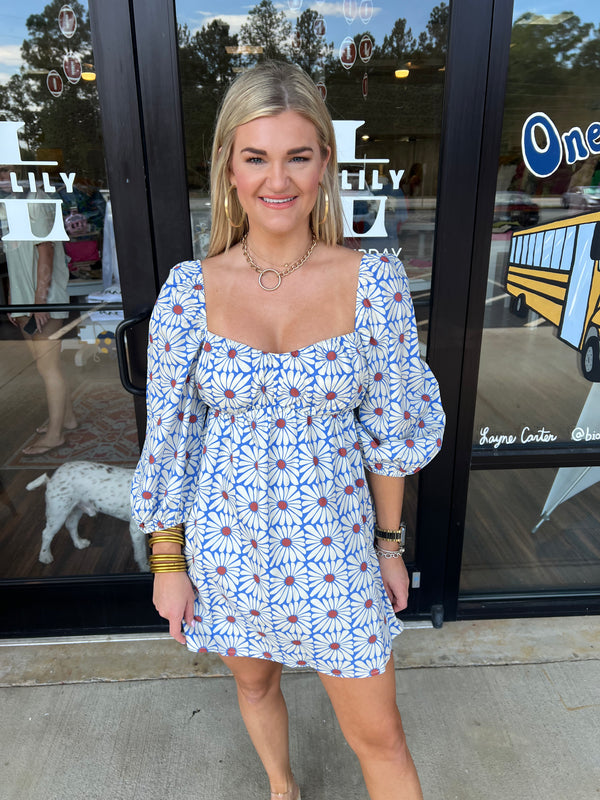Rust Flower Mini Dress