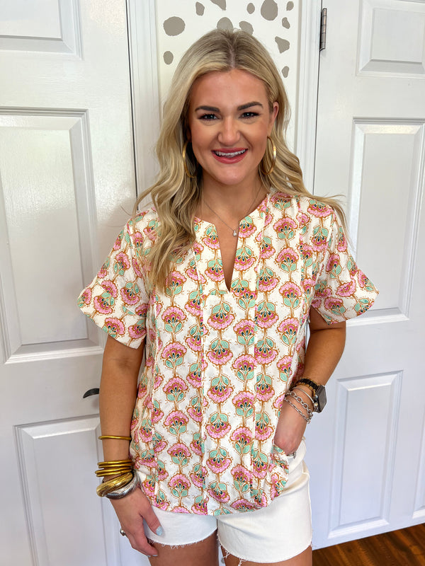Cream Bloom Blouse