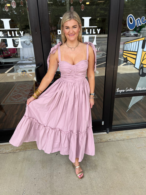 Dusty Mauve Midi Dress