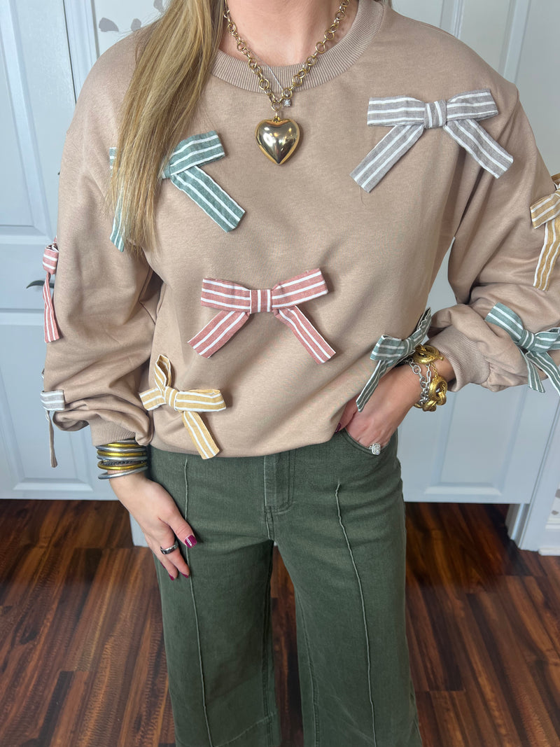 Mocha Bow Sweatshirt