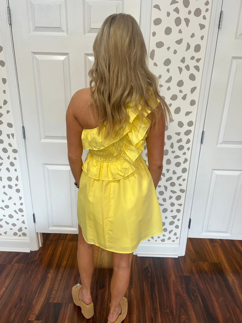 Yellow One Shoulder Dress