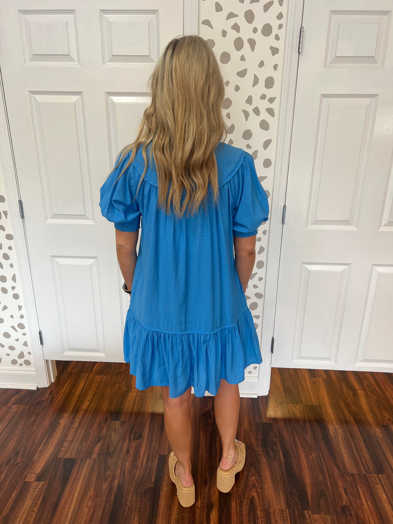 French Blue Mini Dress