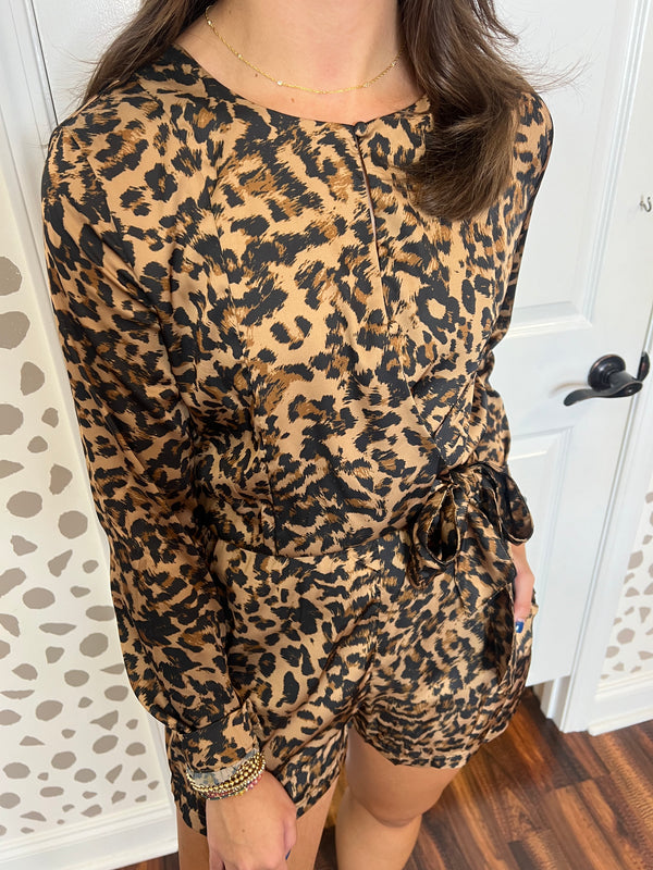 Leo Leopard Print Romper