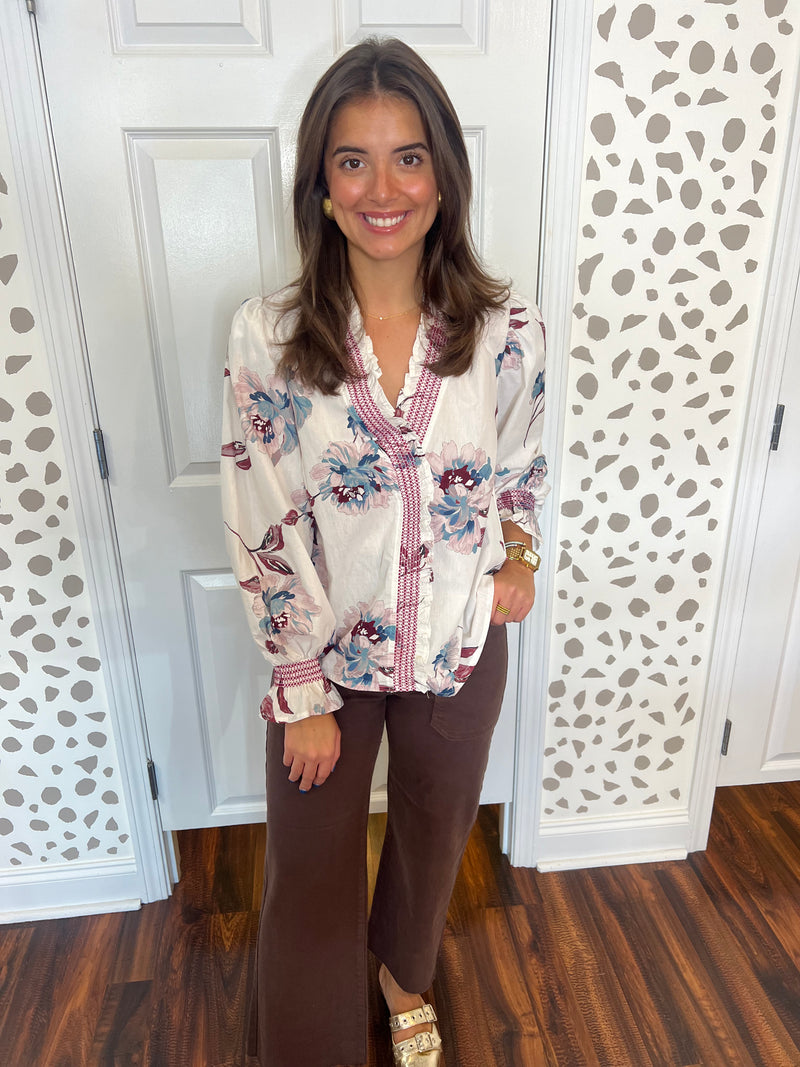 Pink and White Combo Top