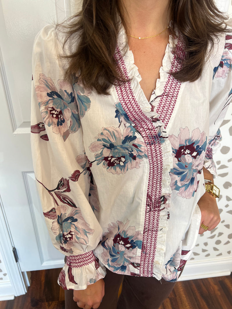 Pink and White Combo Top