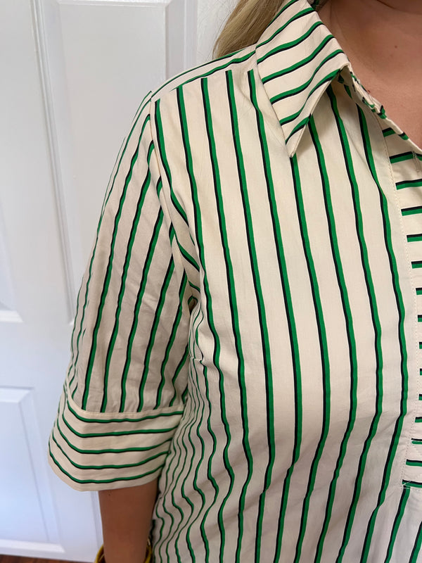 Green/Black Stripe Dress