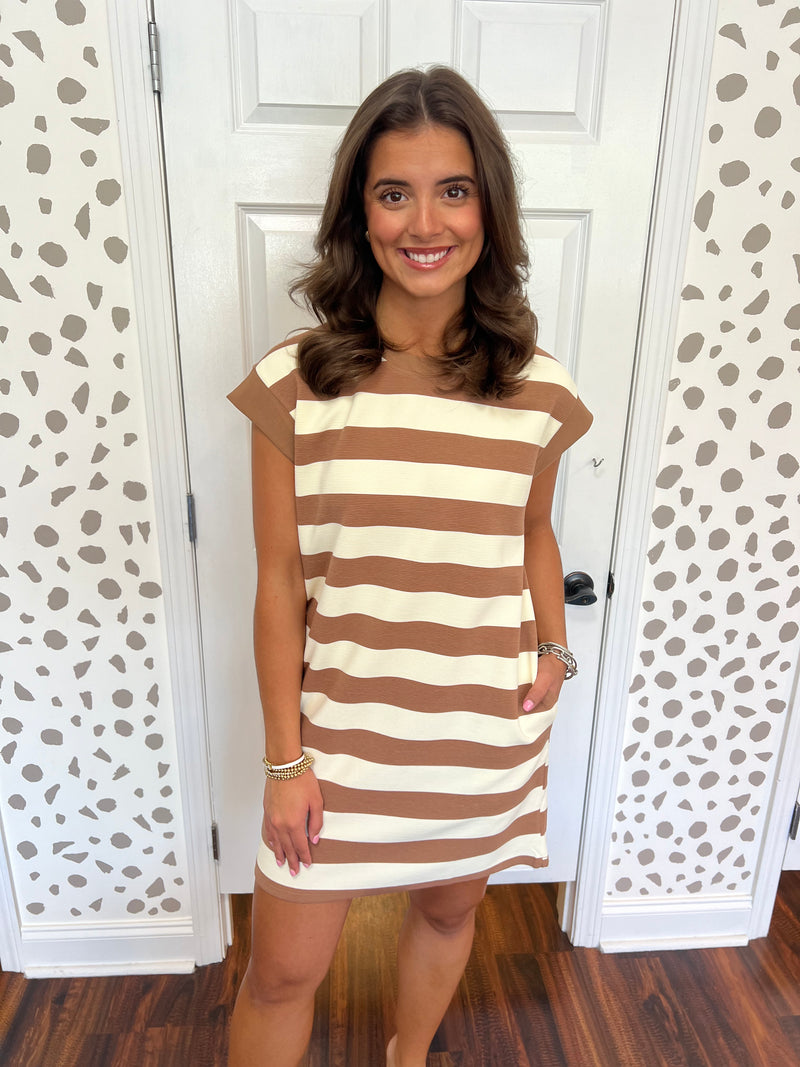 Mocha Stripe Dress