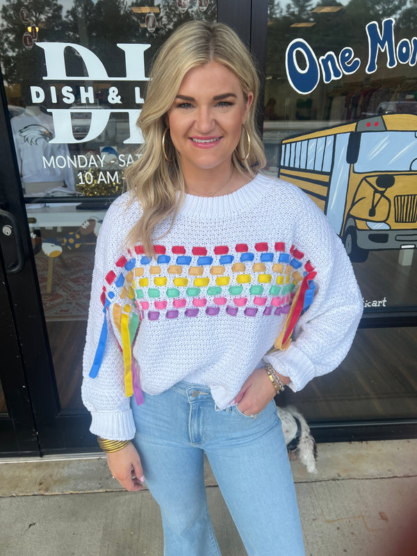 Rainbow Ribbon Sweater
