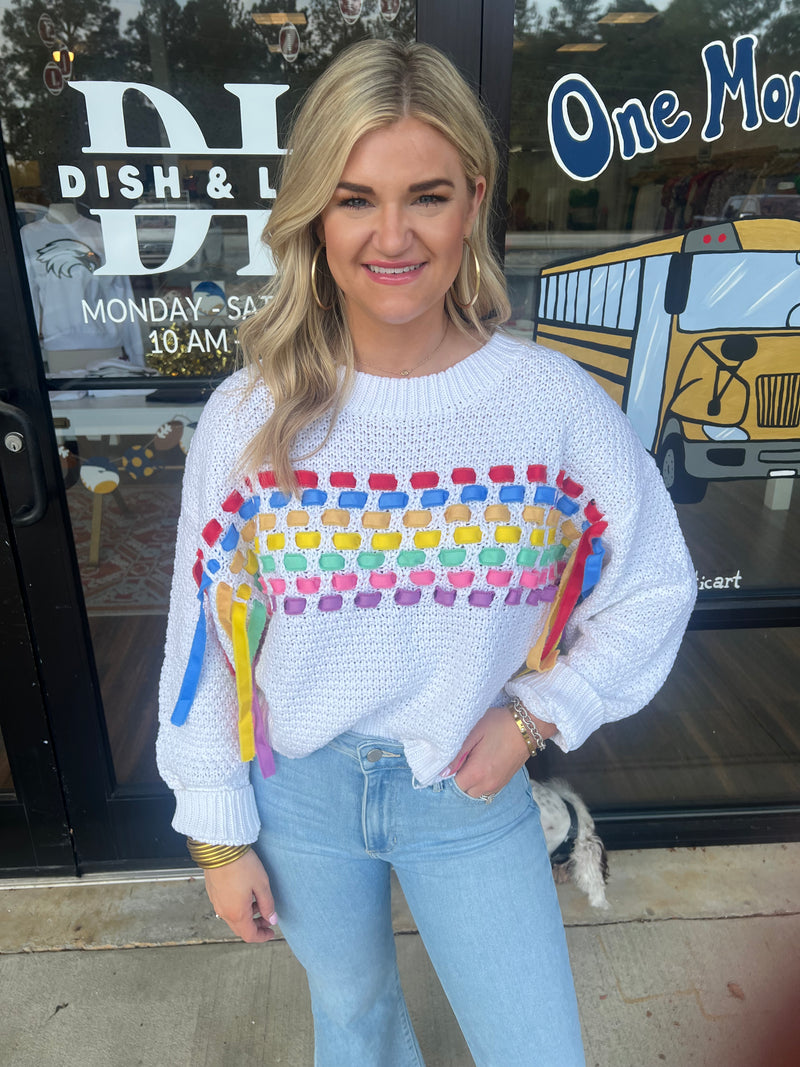 Rainbow Ribbon Sweater