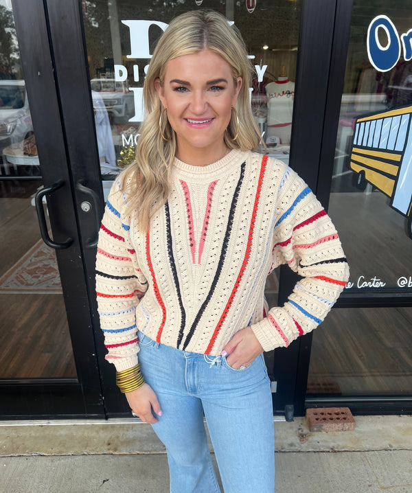 Open Color Knit Sweater