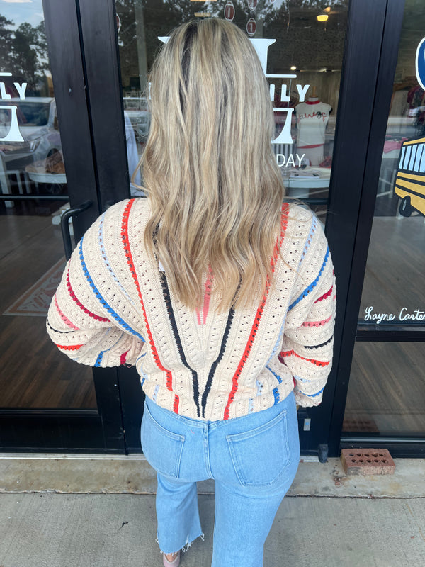 Open Color Knit Sweater