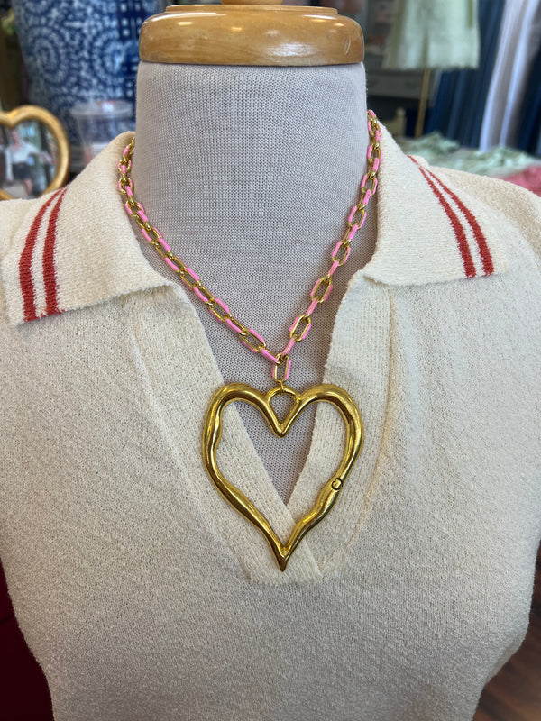 Open Heart Statement Necklace