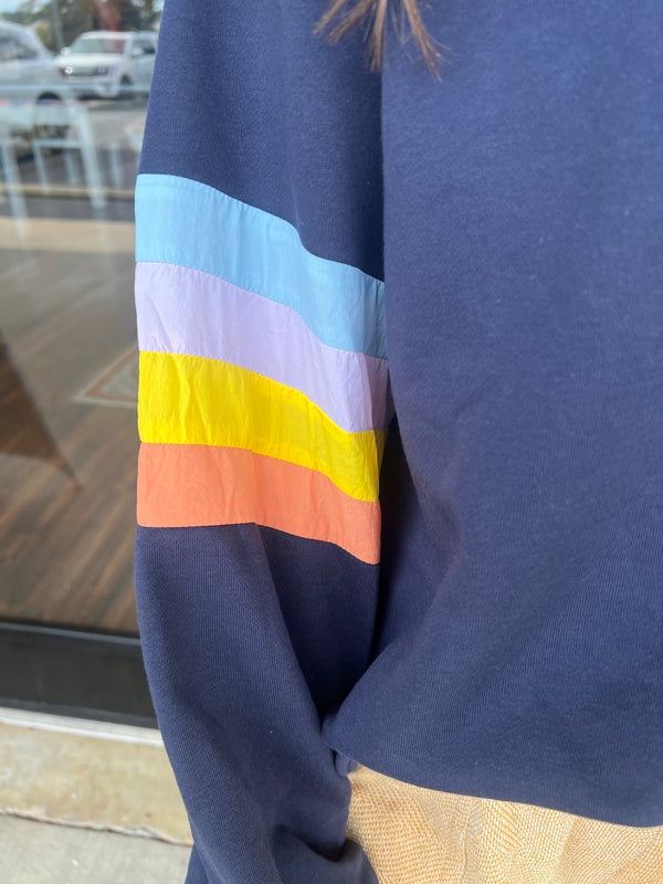 Party Sleeve Navy Sweatshirt