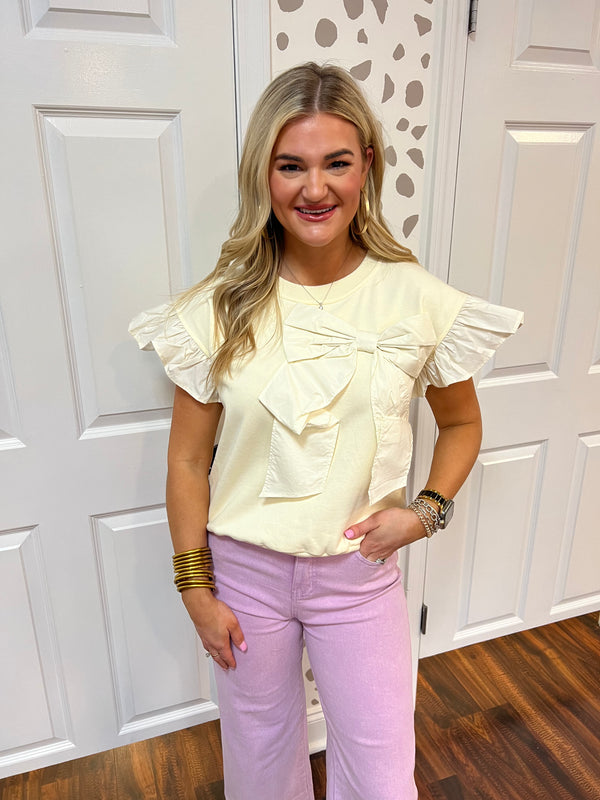 Cream Bow Top